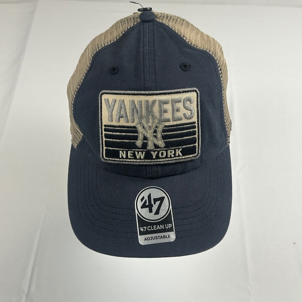 47 Brand New York Yankees Trucker Hat Clean Up Vintage Navy Mesh Snapback Cap